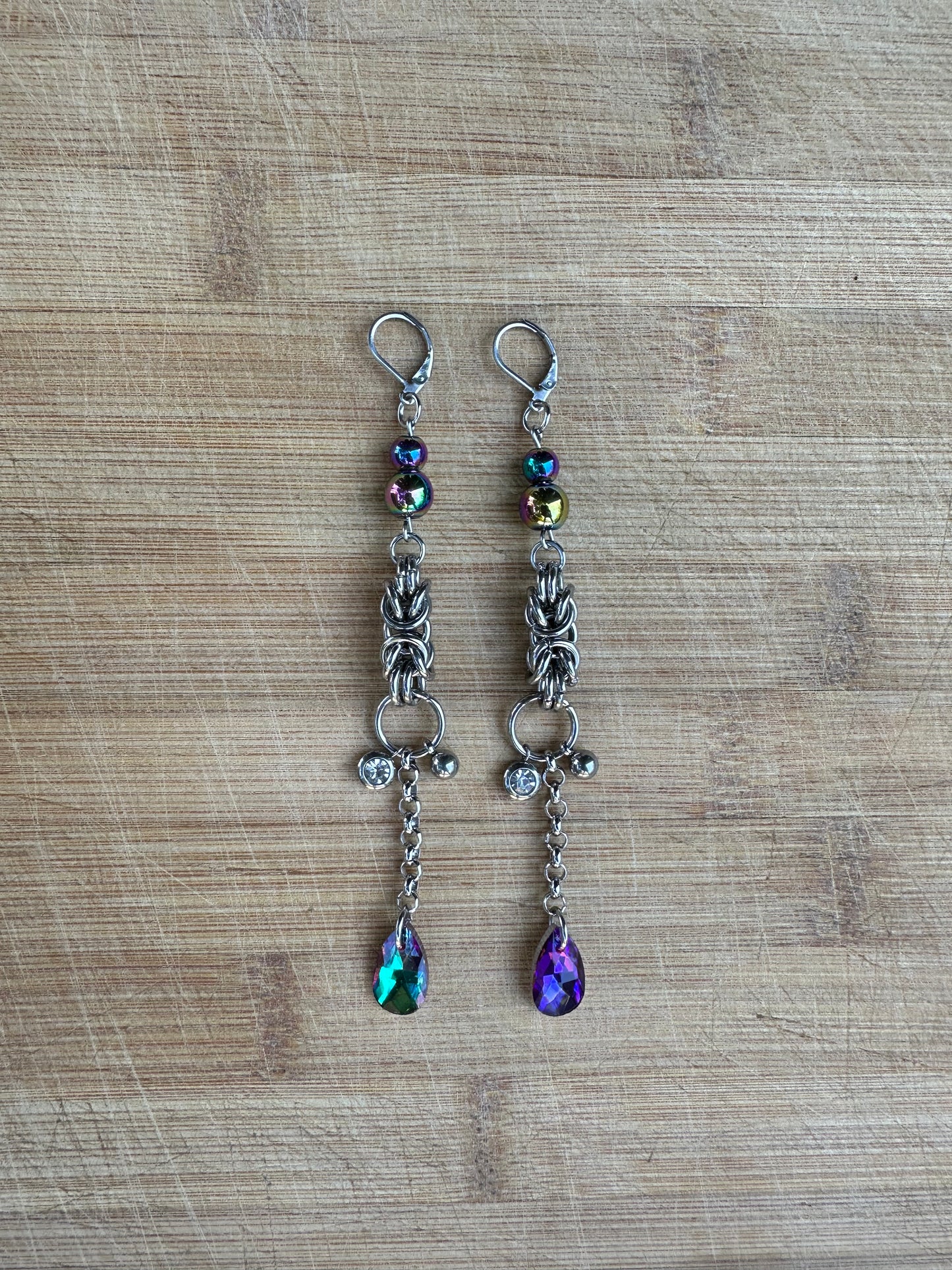 Rainbow drop earrings