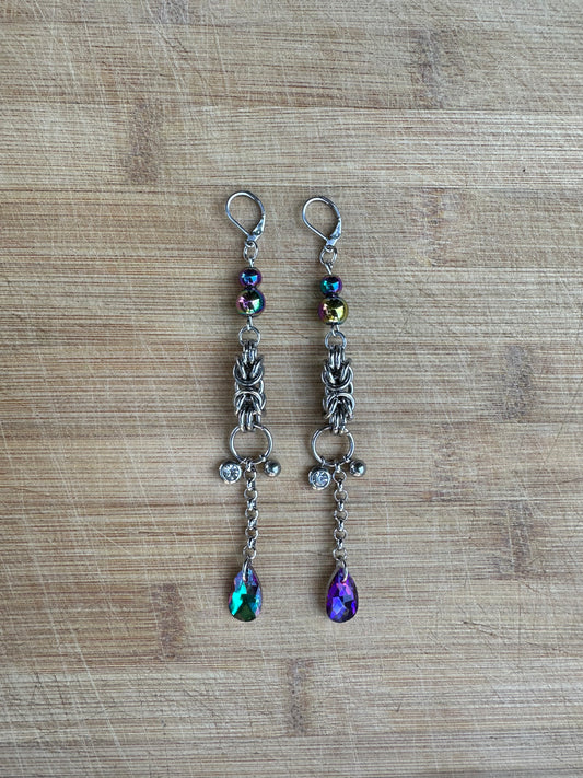 Rainbow drop earrings