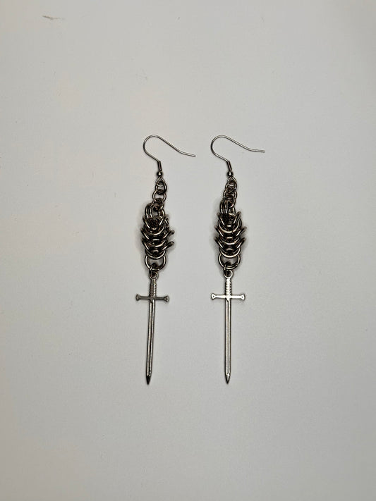 Box Chainmaile earrings
